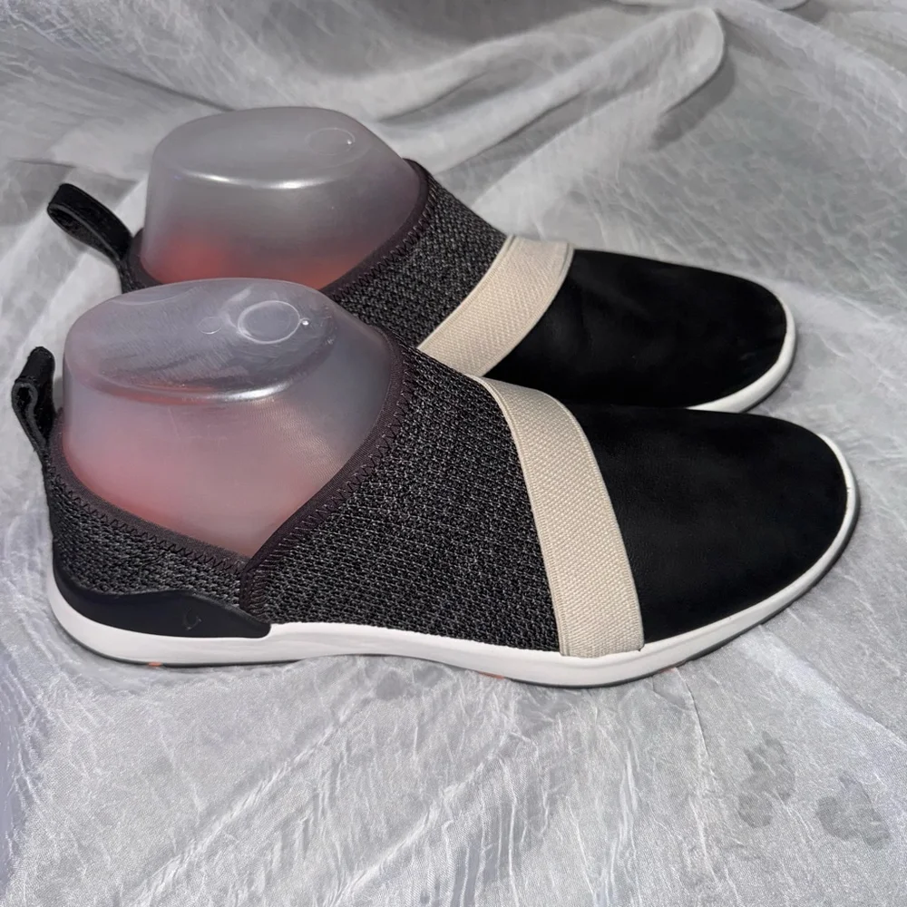 Women's Olukai Miki Slip Shoes Size 7.5 Black and Gray - Picture 1 of 7